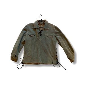 Vintage suede mens long sleeve shirt!
